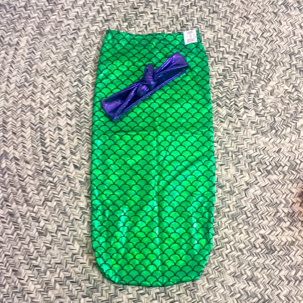 Mermaid newborn swaddle sack.